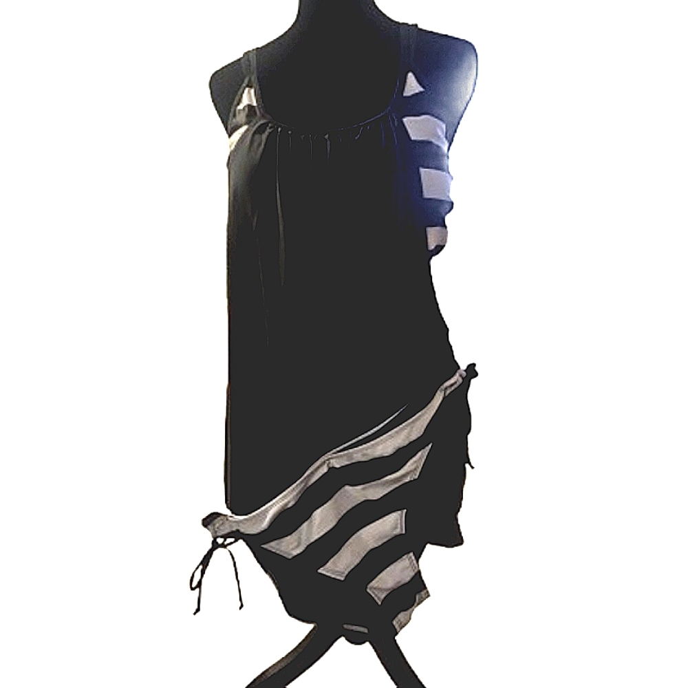 Swimsuit Black/White 2 Piece Tankini Set